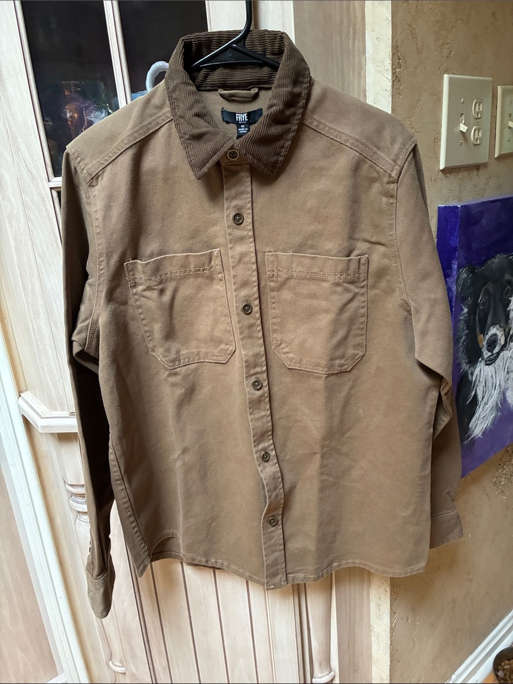 Frye Brown Workwear Corduroy-Collar Shirt Jacket shacket